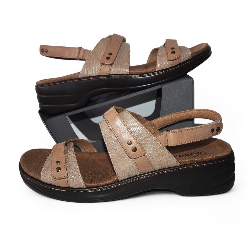 Trotters Newton Strappy Leather Sandals Brown / Tan Women's 11M